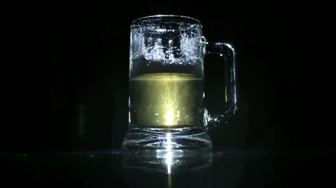 Beer pour slow motion Stock Footage 12680214