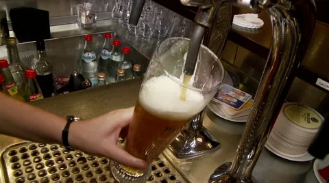 Beer Pour From Tap Video stock 43659547