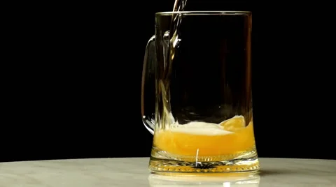 Beer is Poured into a Glass Stock Footage 45854058