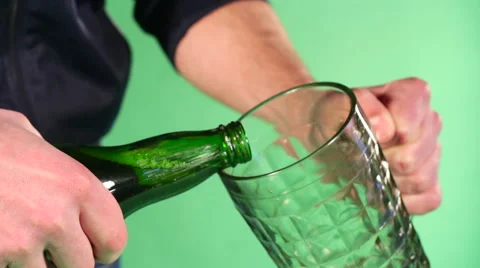 Beer is poured into a glass Stock Footage 62018028