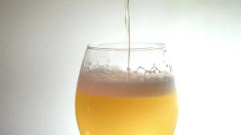 Beer poured into the glass. Stock Footage 134569646