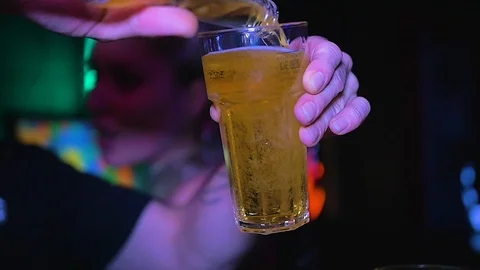 Beer Pouring 4 Slow Motion Stock Footage 99250615