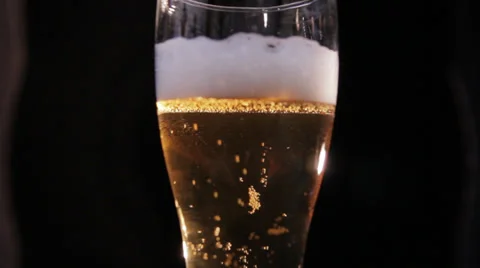 Beer Pouring with Bubbles Stock Footage 34206727