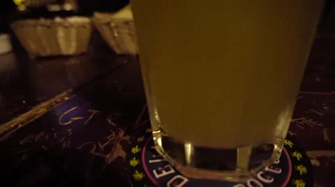 Beer with pub background Stock Footage 63318764