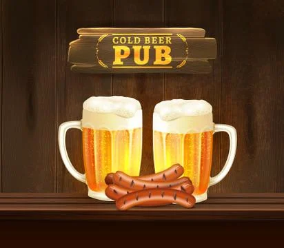 Beer Pub Illustration Stock Illustration