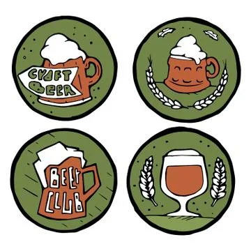 Beer pub posters, stickers, emblems Stock Illustration