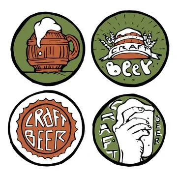 Beer pub posters, stickers, emblems Stock Illustration