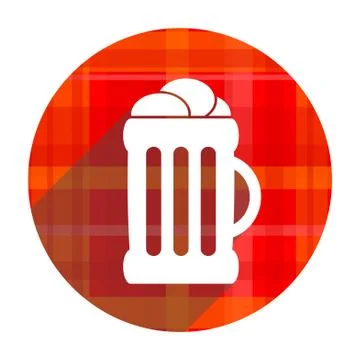 Beer red flat icon isolated. Illustration