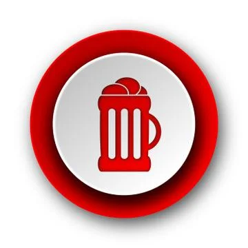 Beer red modern web icon on white background. Stockillustratie