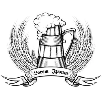 Beer Retro Emblem Stock Illustration