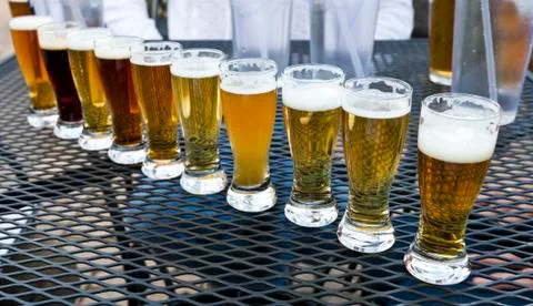 Beer sampler flight Stock Photos