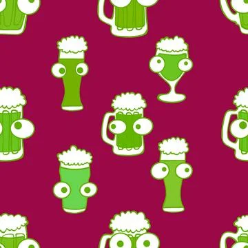Beer seamless octoberfest pattern for wrapping paper and menu and clothes 스톡 일러스트