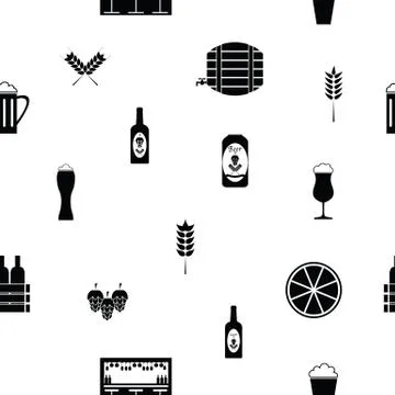 Beer seamless pattern background icon. Stock Illustration