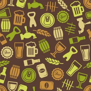 Beer seamless pattern Stock Illustration