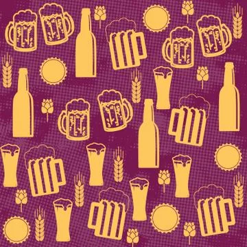 Beer seamless pattern Illustrazione stock