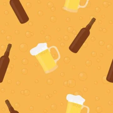 Beer Seamless Pattern Stock Illustration