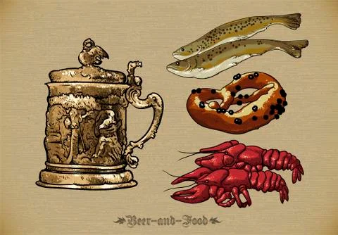 Beer set Illustrazione stock