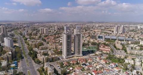 Beer sheva, israel from air Stock Footage