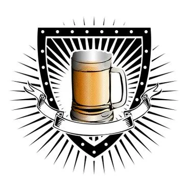 Beer shield Stock Illustration
