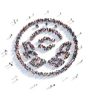 Beer sign people 3D rendering Stock Illustration