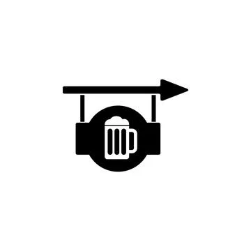 Beer Signboard Flat Vector Icon Illustrazione stock