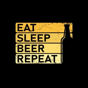 Beer sleep beach repeat icon sign vector T-SHIRT Stock Illustration