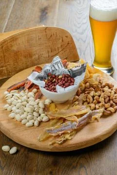 Beer snacks set Stock Photos