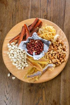 Beer snacks set Stock Photos
