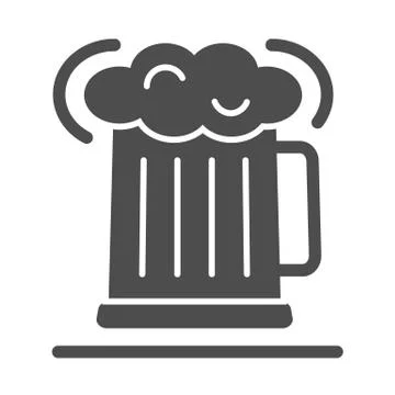 Beer solid icon, beverage concept, Mug of beer sign on white background, Glass イラスト素材