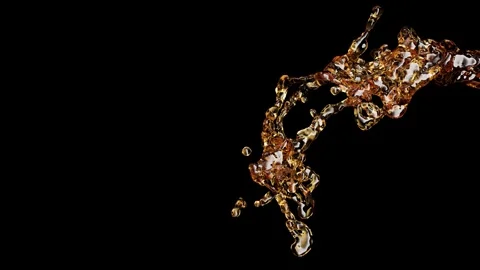 Beer splash on black bg super slow motion 1000 FPS Stock Footage 317556820