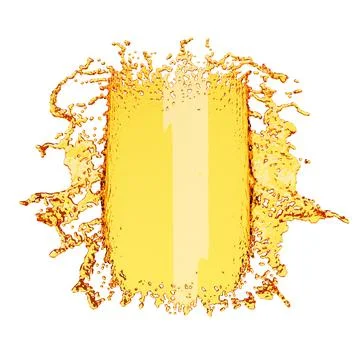 Beer splash isolated on white background. 3D rendering illustration. Illustrazione stock