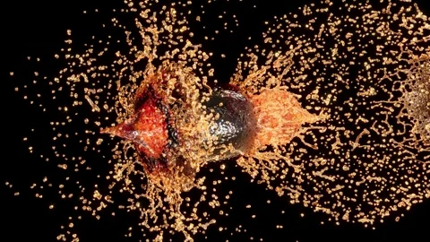 Beer splash yellow liquid flow bg super slow motion 1000 FPS Stock Footage 335681022