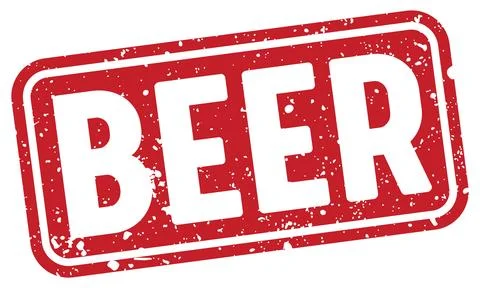Beer stamp. beer red rectangular grunge stamp on transparent background Stock Illustration
