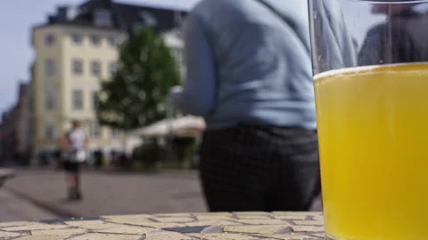 Beer on a table in Copenhagen Stock Footage 255473454