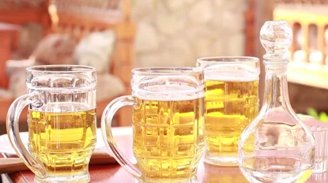 Beer on a table Stock Footage 62020908