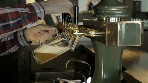 Beer tap in a bar Stock Footage 49899730