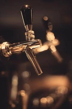 Beer tap close up Stock Photos