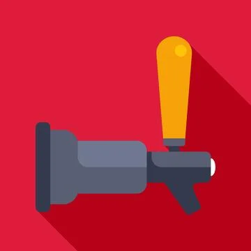 Beer tap creating long shadow flat design Stock Illustration