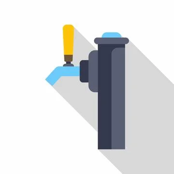 Beer tap dispensing beverage serving refreshing alcohol Stock Illustration