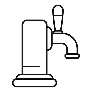 Beer tap drawing beer refreshing pub beverage Stock Illustration