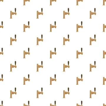 Beer tap drawing creating seamless pattern white background Stockillustratie
