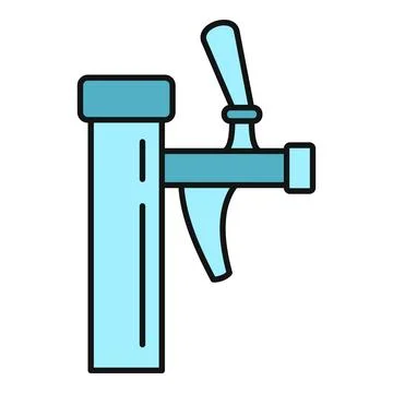 Beer tap drawing dispensing fresh draft beer Stock Illustration
