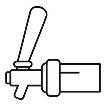 Beer tap drawing pouring draft beverage icon Stock Illustration