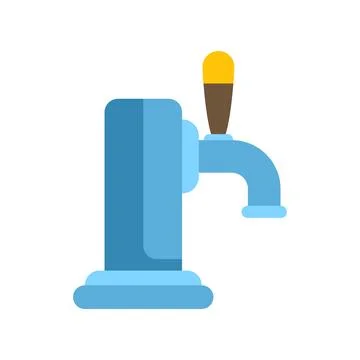 Beer tap drawing serving cold refreshing beverage Stock Illustration
