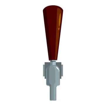 Beer tap handle pouring refreshing beverage, ready to dispense cold draught.. Illustration