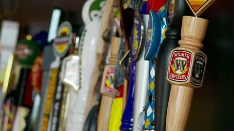 Beer Tap Handles Stock Footage