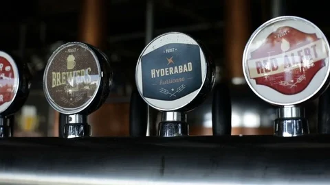 Beer-Tap-Handles-India Stock Footage 84919506