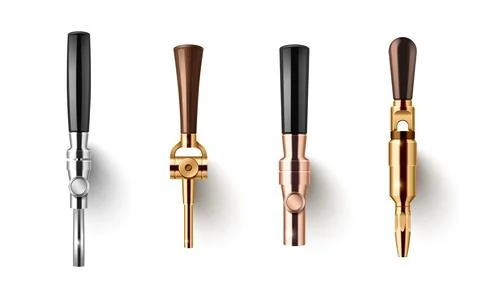 Beer tap handles set Stock Illustration