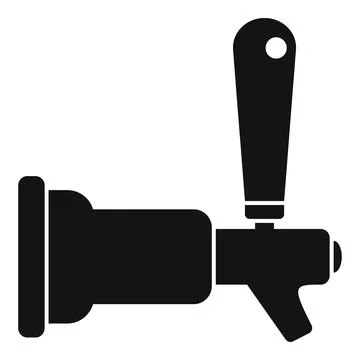 Beer tap icon dispensing draft beverage silhouette Stock Illustration