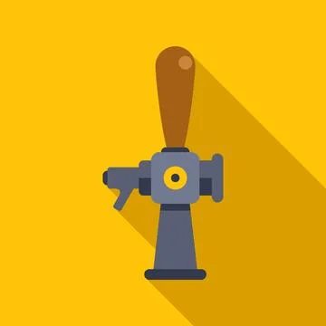 Beer tap icon flat design with shadow Stock Illustration